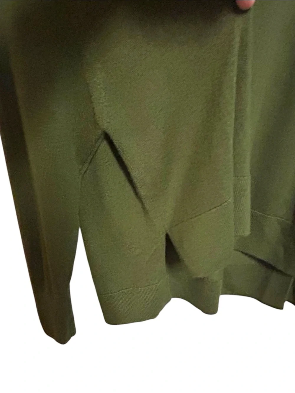 Anthropologie S 100% merino wool gabby oversized sweater v-neck high low hemline